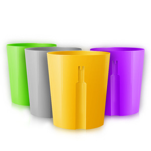Eclean Trash Can 20L Snap On Design Cylindrical Indoor Waste Bin For Home Office Bathroom Hotel Orange Green Purple Gray Random - Product Image 2