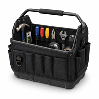 Sac à outils portable BONITA, robuste, à ouverture supérieure, pour électriciens, avec poignée en métal, base moulée, 12+ compartiments, outils professionnels
