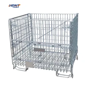 Steel Wire Mesh Container Pallet Metal Logistic Storage Box Stackable Collapsible Cage-Cargo Storage Equipment