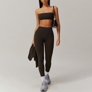 YIYI Completo Estivo da Donna con Top Avvolgente e <span class=keywords><strong>Leggings</strong></span> Modellanti, Set Sportivo con Effetto Push-Up per Palestra - Product Image 4