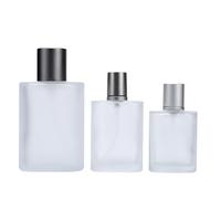 Échantillons Gratuits – Flacon de Parfum en Verre Dépoli Rectangulaire de Luxe 30ml 50ml 100ml avec Bouchon en Aluminium Argenté