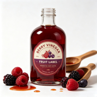 Étiquettes personnalisées en vinyle vintage pour vinaigre de baies, autocollantes, avec illustration de fruits, écologiques, imperméables, pour emballage