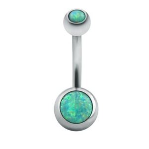 G23 Titanium Internal Threaded Opal Navel Rings <strong>Fashion</strong> <strong>Body</strong> <strong>Jewelry</strong> for Weddings and Engagements with Bell and Number Pattern - Product Image 5