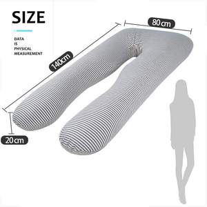Oreiller de grossesse en forme de U personnalisable avec housse amovible, soutien complet du corps pendant la maternité, emballage compressé OEM/ODM - Product Image 4