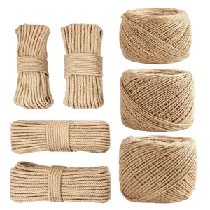 Factory Supply 400g Spool 3mm Twisted 3-Ply Jute Yarn Cord Gardening And Crafts Packaging Ropes 3mm Twisted Jute Garden Twine
