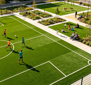 Tappeto in Erba Sintetica Ignifuga ad Alta Densità BOTHWIN con Assorbimento degli Urti per Allenamento Sportivo e Campi Atletici - Product Image 1