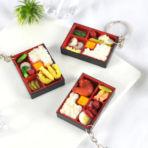 Porte-clés lumineux en PVC, motif dessin animé, modèle d'ornement suspendu en forme de nourriture, boîte à lunch Zhejiang, boîte à fast-food amusante, tendance mode - Product Image 4