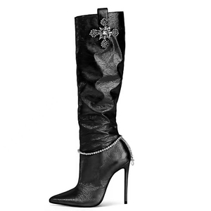 <span class=keywords><strong>2023</strong></span> nouvelles bottes hautes en cuir bleu sexy Botas Dama à la mode pour femmes - Product Image 3