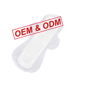 Serviette hygiénique féminine de nuit personnalisée en coton avec <span class=keywords><strong>film</strong></span> PE, super absorbante et protection anti-fuites à ailettes - Product Image 1