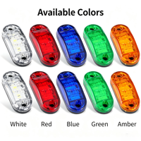 Feux de position latéraux pour camion 12V/24V 2 LED étanches IP68, rouge, avant et arrière, pour remorque, camion, bus