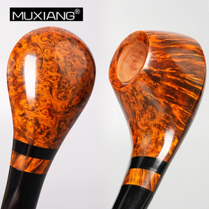 MUXIANG Briar Wood Smoking Pipe Bent Type Tobacco Pipe For Men Solid Wood Pipe With 3mm Smoke Channel - Product Image 3