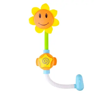 Jouet de douche de bain de bébé de tournesol électrique réglable avec 3 modes de pulvérisation d'eau pour les tout-petits de 1 à 3 ans jouets de bain amusants pour enfants