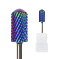 Foret à ongles électrique en carbure, 6.0mm 5 en 1 Pro violet Nano revêtement foret à ongles électrique 5 en 1 pour manucure foret à ongles