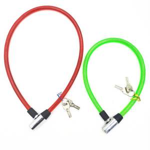 Candado de cable de acero para bicicleta, candado antirrobo con llave para bicicleta, vehículo eléctrico, protección de seguridad duradera, 120cm, color rojo y verde - Product Image 5