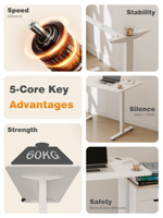 Meubles de bureau à domicile modernes, table réglable en hauteur, ergonomique, électrique, double moteur, pour ordinateur, étude, position assise et debout