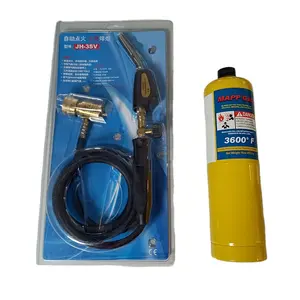 Antorcha de soldadura para Gas Mapp con soplete de soldadura de válvula Tipo 1 con botón de encendido eléctrico para soldar fontanero derretir calefacción