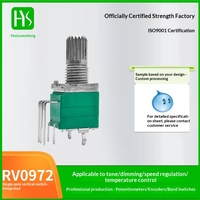 Potentiomètre simple Huiyuan Sheng 09 avec interrupteur, montage vertical, traversant, 7 broches, B10K, réglage du volume RV0972NS