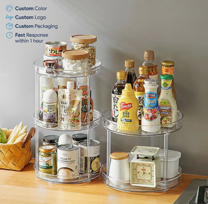 360° Drehbarer Lazy Susan <span class=keywords><strong>Organizer</strong></span> Rutschfester Kunststoff Küchen-Gewürzregal Kosmetik-Aufbewahrungstablett für Badezimmer Großhandel - Product Image 3