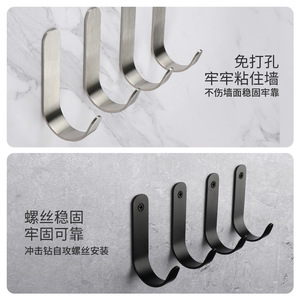 Cintre monotrou en acier inoxydable Crochet de suspension pour armoire murale épaisse Crochet pour salle de bain et cuisine - Product Image 4