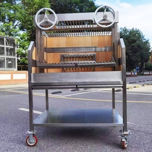 Parrilla de madera de carbón vegetal de doble rueda comercial de lujo altura ajustable Asado / Santa María/Argentina GK1230DWP - Product Image 2