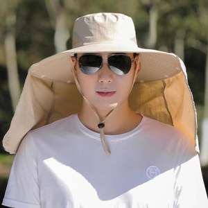 Chapeau de soleil d'été pour homme à large bord avec protection du cou, respirant et anti-UV, idéal pour la randonnée et la pêche - Product Image 1