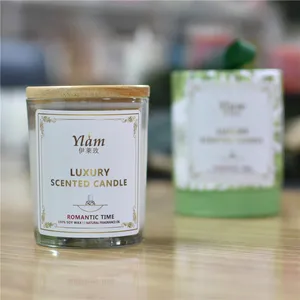 Venta al por mayor de velas aromáticas de cera de soja de cristal de lujo con tapa de madera 20 aromas para la decoración del hogar - Product Image 4