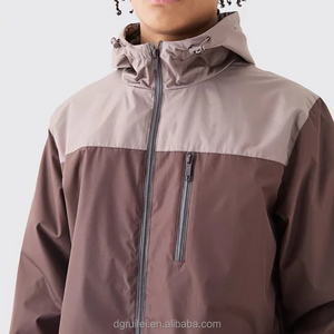 Manufacturer Custom Logo Sports Gym Trucker Anorak Colour Block Hooded Zip Through Rain <strong>Cagoule</strong> Running Windbreaker Jacket <strong>Men</strong> - Product Image 4