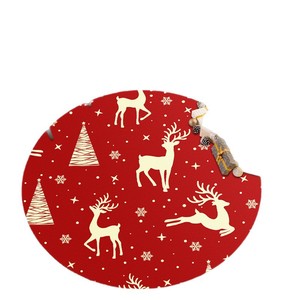 Tapis <span class=keywords><strong>de</strong></span> Noël imprimé transfrontalier, tapis pour arbre <span class=keywords><strong>de</strong></span> Noël, ambiance festive, rouge, lavable à la main, tapis décoratif pour chambre à coucher - Product Image 5