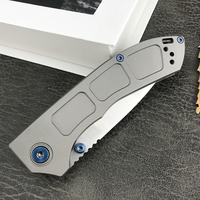 Couteau pliant multifonctionnel professionnel en acier inoxydable pour le camping en plein air, la randonnée et l'EDC, avec manche en alliage d'aluminium durable
