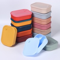Boîte à lunch en silicone à trois compartiments, réduction des graisses et conservation de la fraîcheur avec couvercle - Vente en gros