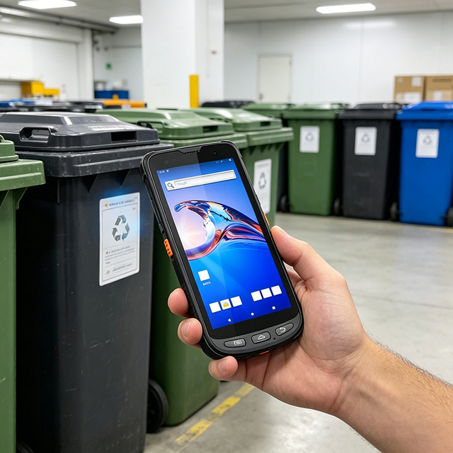 Rugged 134.2kHz RFID Waste Bin RFID Reader PDA Barcode Scanner Zebra SE4710 Engine Mobile Terminal for City Waste Management