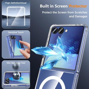 Funda Magnética Transparente para Teléfono <span class=keywords><strong>Samsung</strong></span> ZFlip8, Funda Protectora Plegable para Zflip7 con Airbag Anticaídas y Antiamarilleo - Product Image 3
