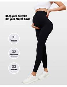 Leggings <span class=keywords><strong>de</strong></span> maternité taille haute pantalon <span class=keywords><strong>de</strong></span> yoga en tissu extensible élastique avec motif solide Leggings <span class=keywords><strong>de</strong></span> haute qualité directs d'usine - Product Image 4