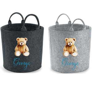 Personalised Felt Bear kids & teen storage Basket box foldable kids baby cloth toy storage basket