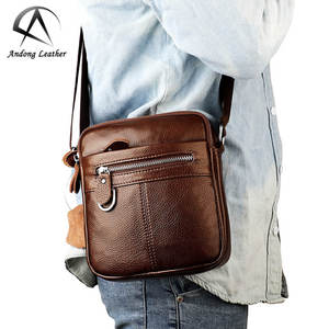 Sac à bandoulière en cuir véritable de vache Andong pour hommes, sacoche d'affaires avec sangle réglable, sac à bandoulière, sac à main - Product Image 1