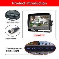 Epark-Monitor de coche con imagen cuádruple de 7 pulgadas, sistema de visión trasera DVR incorporado, pantalla LCD TFT para camión, Tractor y autobús