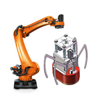 Robot de soudage à l'arc KUKA KR 25 R1840-3 HW 6 axes sur rail linéaire avec système de contrôle de soudage KUKA FSWeld, protection IP67
