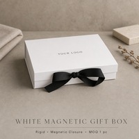 Boîte cadeau magnétique en carton rigide auto-érectible avec logo imprimé personnalisé, finition brillante, doublure en éponge, recyclable, pour bougies, portefeuilles