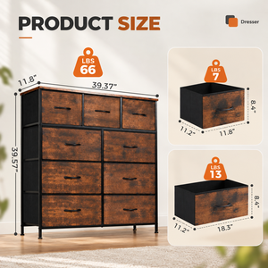 En gros, Meuble de rangement haut en tissu avec plateau en bois et structure en acier, commode à tiroirs pour chambre, dressing, entrée, chambre d'enfant - Product Image 2