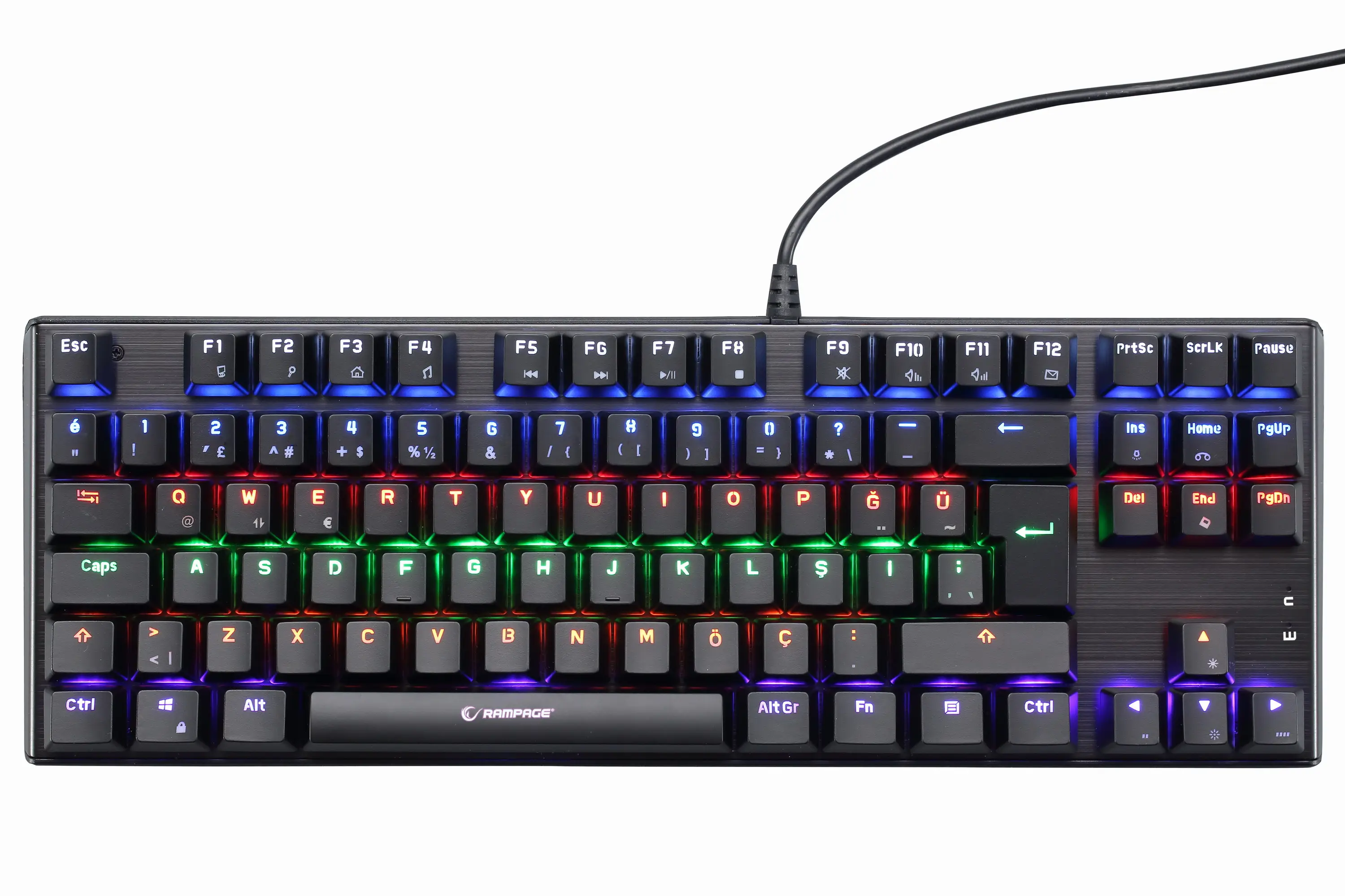 SK-608 kabelgebundene Gaming-Tastatur 87 leuchtende Tasten mechanisches Büro Computer PC Tastatur russische Sprache ABS-Material roter Schalter