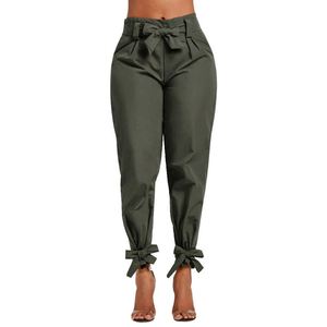 5002 miscela del cotone Tie Delle Increspature Delle Donne <span class=keywords><strong>Pantaloni</strong></span> Casual Solido di Alta Cintura In Vita Tasca <span class=keywords><strong>Pantaloni</strong></span> delle donne della Molla Femminile Telai <span class=keywords><strong>Pantaloni</strong></span> <span class=keywords><strong>fondo</strong></span> - Product Image 2