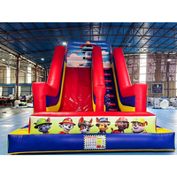 Structure gonflable commerciale Lucky Dog Paw Patrol, combo château gonflable et aire de jeux, pour location événementielle et fêtes