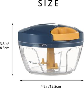 Picadora de alimentos Manual gris de 550ml, cortador de frutas y verduras sin BPA, cuerda de mano, cebollas y nueces, Material seguro para uso doméstico - Product Image 6