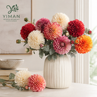 Bunga Dahlia Buatan YM, Buket Dahlia Sutra Imitasi, Sentuhan Asli, Dekoratif untuk Pernikahan, Rumah, Pesta, Dekorasi Acara, Pemasok Grosir