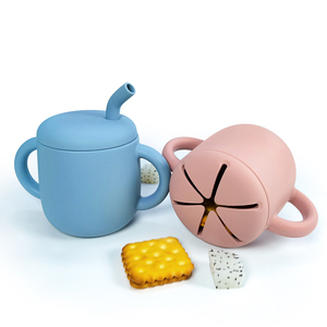 Nouvelle conception de tasse en silicone 2 en 1 pour bébé, ensemble d'alimentation en silicone pour bébé - Product Image 6