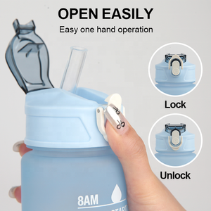 Set da 3 Borracce Motivazionali Gloway da 300ml, 750ml, 2000ml in Plastica Senza BPA con Indicatore Orario per <span class=keywords><strong>Sport</strong></span> all'Aperto o Palestra - Product Image 5