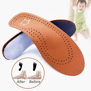 Semelles orthopédiques en cuir latex pour enfants, pour Support d'arc, chaussures de pieds de bœuf, semelles intérieures