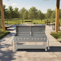 Gril extérieur à gaz portable commercial Core Pro en acier inoxydable avec 128000BTU pour hôtels, restaurants et fêtes dans la cour