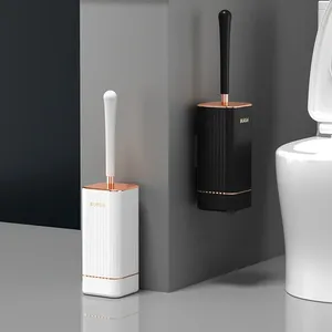 Brosse de toilette Zenidoo en silicone TPR écologique avec base étanche, poils souples et flexibles, sans angles morts, en plastique - Product Image 3