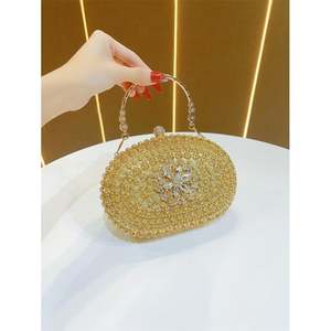 Bolso de Mano Clásico con Decoración de Perlas, Mini Bolso de Noche para Banquetes Formales, para Bodas, Fiestas, Graduaciones, Cenas - Product Image 4